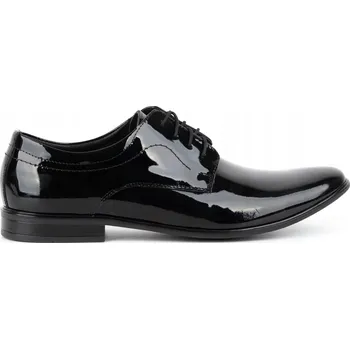 Pánské polobotky Pánské kožené lakované boty 305LU černé 41