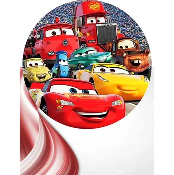Jedlá dekorace na dort "Cars 3" 20 cm (Fondánový list NEVYŘEZÁNO)