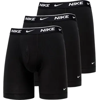 Boxerky Pánské boxerky Nike Everyday Cotton Long Stretch Boxer Brief 3P - black Černý (M)