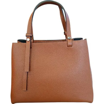 Kabelka Vera Pelle dámská střední kožená kabelka koňaková 2260- koňak,zlate kovani