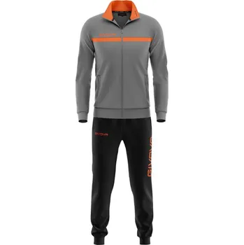 Pánská mikina GIVOVA Fleece zipová mikina Givova One 2XL ORANŽOVÁ|ŠEDÁ
