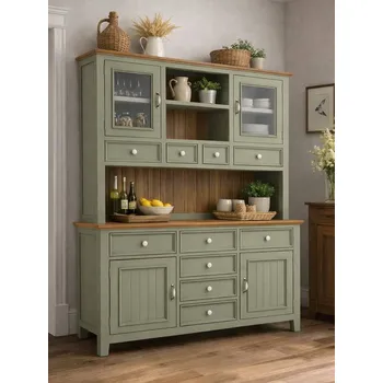 Komoda Kredenc PROVENCE R1P z masivu olivová Barevné provedení: Olivová, Provedení: SLIM - šuplíky bez pojezdů