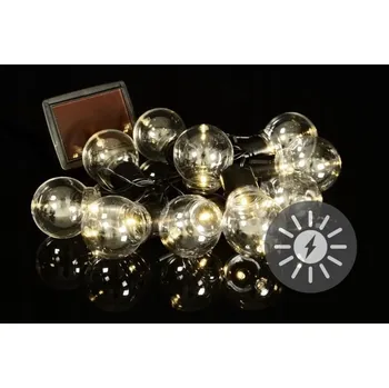 Venkovní osvětlení Solární žárovky - řetěz 10 LED, teplá bílá