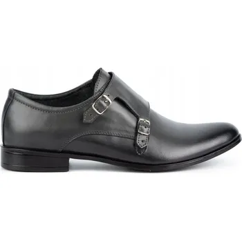 Pánské polobotky Pánské společenské kožené boty Monki 287LU šedé, velikost 46