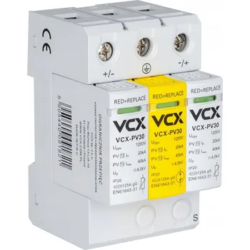Jistič PŘEPĚŤOVÁ OCHRANA T2 C 3P DC 1200V PV30 PRO FOTOVOLTAICKÉ SYSTÉMY VCX