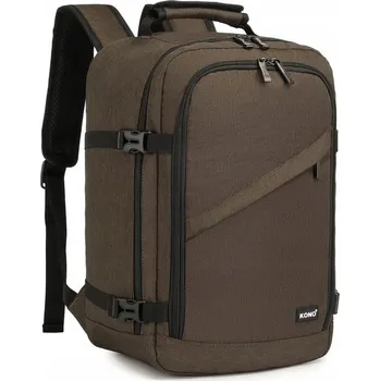 Sportovní batoh Batoh Kono městský hnědý polyester 20 l 3 komory 4 kapsy
