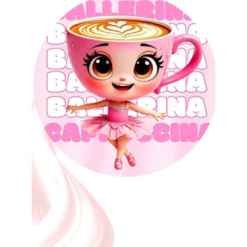 Jedlá dekorace na dort "Cappuccina 3" 20 cm (Fondánový list NEVYŘEZÁNO)