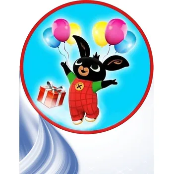 Jedlá dekorace na dort "Bing s balony" 20 cm (Fondánový list NEVYŘEZÁNO)