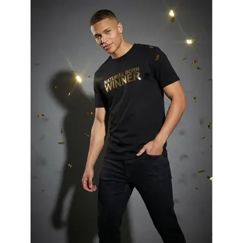 Pánské tričko Sinsay - Bavlněné tričko s nápisem - černá - 708JD-99X - 708JD-99X-3XL