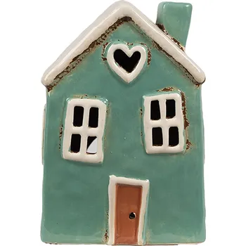 Svícen Clayre & Eef - Keramický svícen na čajovou svíčku HOUSE 6CE1898