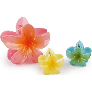 Ozdoba do vlasů Skřipec do vlasů květ sada 2+1 ks - 1 růžová sv.