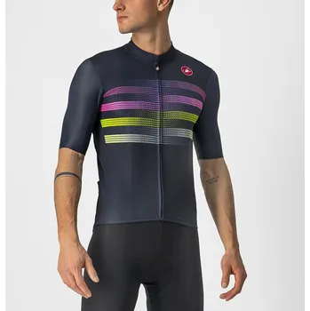 cyklistický dres dres Castelli Endurance Pro Savile Blue/Pink-Electric Lime XL