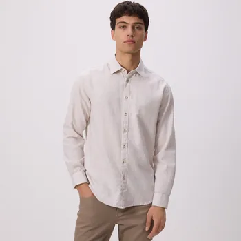 Pánská košile Reserved - Košile regular fit s vysokým podílem bavlny - béžová - 8455H-08X - 8455H-08X-XXL