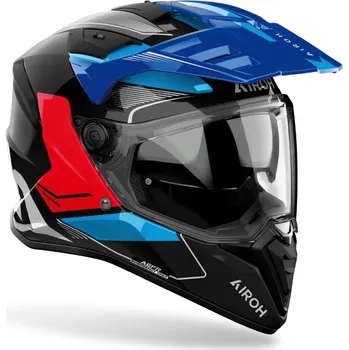 Helma na motorku PŘILBA AIROH BANDIT TUNE MODRÁ/ČERVENÁ LESKLÁ XL
