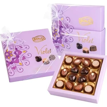 Čokoláda Bolci Violet Pastel - mix pralinek s dárkovou taškou 130g