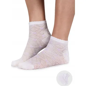 Ponožky dívčí ažurové se srdíčky bílé 3PAK 23-26 YOCLUB