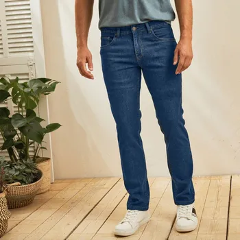 Dámské džíny Blancheporte Rovné strečové džíny zakulacené pod břichem, vnitřní délka nohavic 72 cm tmavě modrá 46