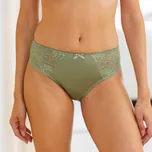 Blancheporte Sada 2 klasických kalhotek Avila zn.Confidence Lingerie® ze saténového úpletu s krajkou khaki+lipová 46/48