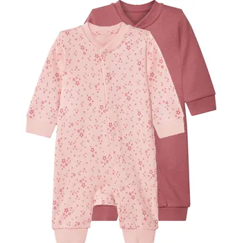 Kojenecký overall lupilu® Dětský overal na spaní s BIO bavlnou, 2 kusy (světle růžová / růžová, 86/92)