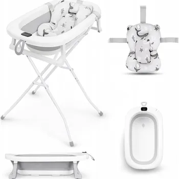 koupací vanička Skládací vanička se stojanem pro dítě s LCD teploměrem a Polštář I025