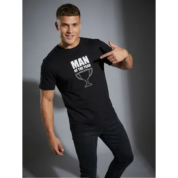 Pánské tričko Sinsay - Bavlněné tričko s nápisem - černá - 707JD-99X - 707JD-99X-M