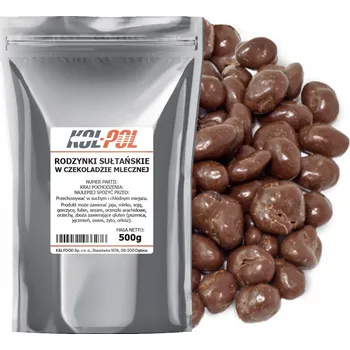 Sušené ovoce Rozinky v mléčné čokoládě 500g Rozinky sultánky kvalita Kol-Pol