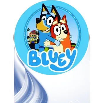 Jedlá dekorace na dort "Blue 3" 20 cm (Fondánový list NEVYŘEZÁNO)