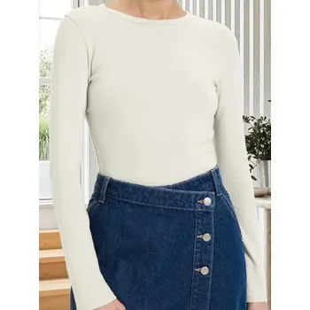 Body Sinsay - Body s&nbsp;dlouhými rukávy - krémová - 490EU-01X - 490EU-01X-L