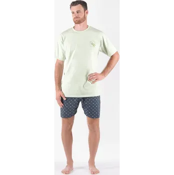 Pánské pyžamo Pánské pyžamo krátké - šedozelená petrolejová - S