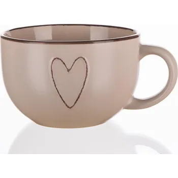hrnek JUMBO 730ml HEART BÉŽ keramický