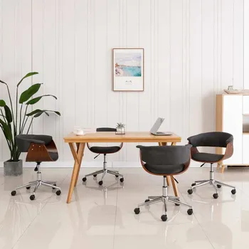 Jídelní židle vidaXL Otočné jídelní židle 4 ks umělá kůže [3054882] Barva: Šedá