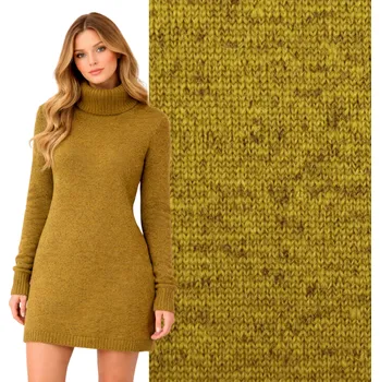 Vlněná pletenina v zelené barvě s vlasem GL078