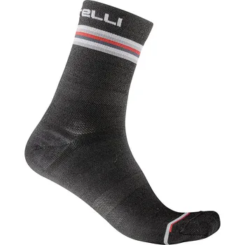 Dámské ponožky dámské zimní ponožky Castelli Go W 15 Sock Dark Gray/White-Red S/M