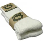 Vlněné ponožky bílé - sibiřky, 2 páry 35-38