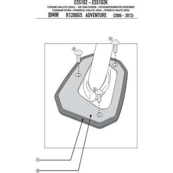 Rám pro motocykl KAPPA prodloužení bočního stojanu BMW R 1200GS ADVENTURE (06-13) (KAPPA prodloužení bočního stojanu BMW R 1200GS ADVENTURE (06-13))