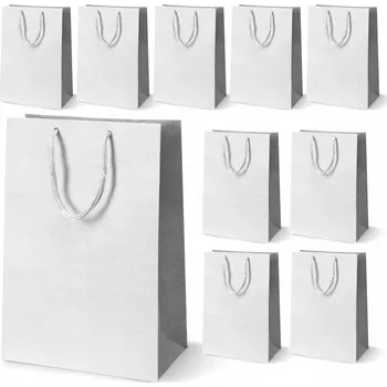 Dárková taška BÍLÉ PAPÍROVÉ TAŠKY PRESTIGE 240x90x320 mm - PRÉMIOVÉ TAŠKY NA DÁRKY