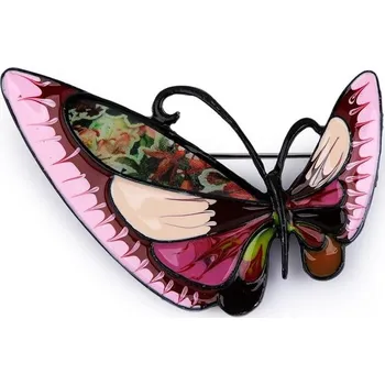 Brož Brož motýl - 2 růžovofialová