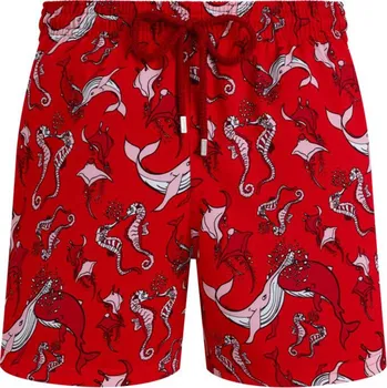 Pánské plavky PLAVKY VILEBREQUIN WHALES LOVE STRETCH COQUELICOT