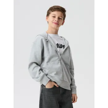 Chlapecká mikina Sinsay - Oversize mikina na zip s kapucí - šedá - 329HM-09M - 329HM-09M-140