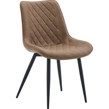 Jídelní židle Židle, světle hnědá ekokůže/černá, HARLAN