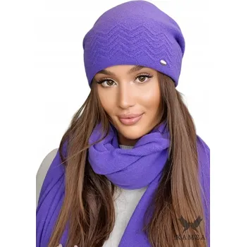 Dámské oblečení HANA dámská podzimní a zimní čepice fialové barvy, KAMEA
