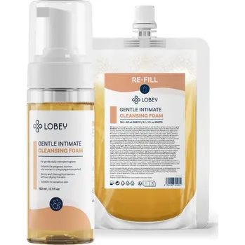 Intimní hygienický prostředek LOBEY® Intimní pěna 150 ml + ReSáček 180 ml (150 ml + 30 ml zdarma)