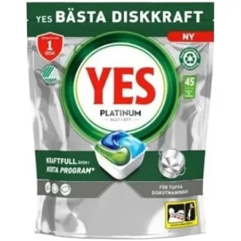 Přípravek do myčky Yes All in One Platinum 45ks Regular - kapsle do myčky Belgie