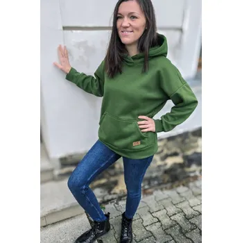 Dámská mikina Kulišárny Mikina dámská WARM lahvově zelená VELIKOST: 40-42