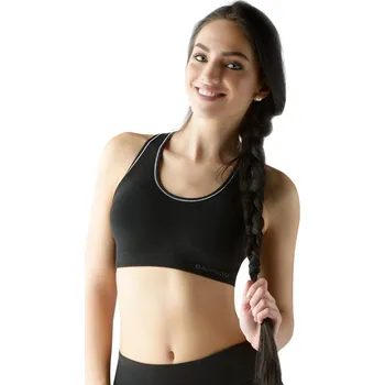 Dámská móda Sportovní Podprsenka s vycpávkami ECO Bamboo - černá - XL/XXL