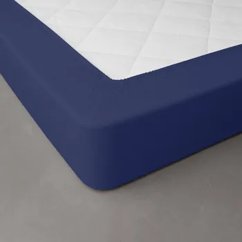 Prostěradlo Blancheporte Jednobarevné napínací prostěradlo zn. Colombine®, žerzej, hloubka rohů 40 cm nám.modrá napínací prostěradlo 90x200cm