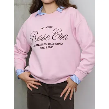 Dámská mikina Sinsay - Mikina s kulatým výstřihem - pastelová růžová - 899HJ-03X - 899HJ-03X-M