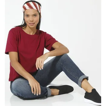 Dámské tričko Blancheporte Volné tričko s krátkými rukávy švestková 54