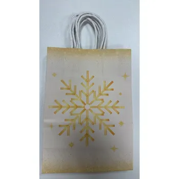 Dárková taška tianDe Dárková papírová taška zlatá "vločka" 15x8x21 cm