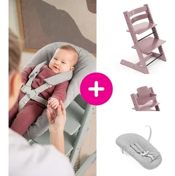 Jídelní židlička STOKKE® Tripp Trapp® + novorozenecká sada + Baby set zvýhodněná sada - Heather Mauve